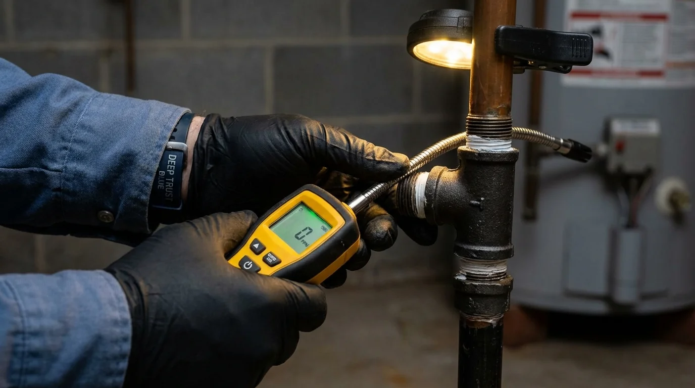 Gas leak detection with electronic sniffer by Johns Plumbing LLC in Avenal