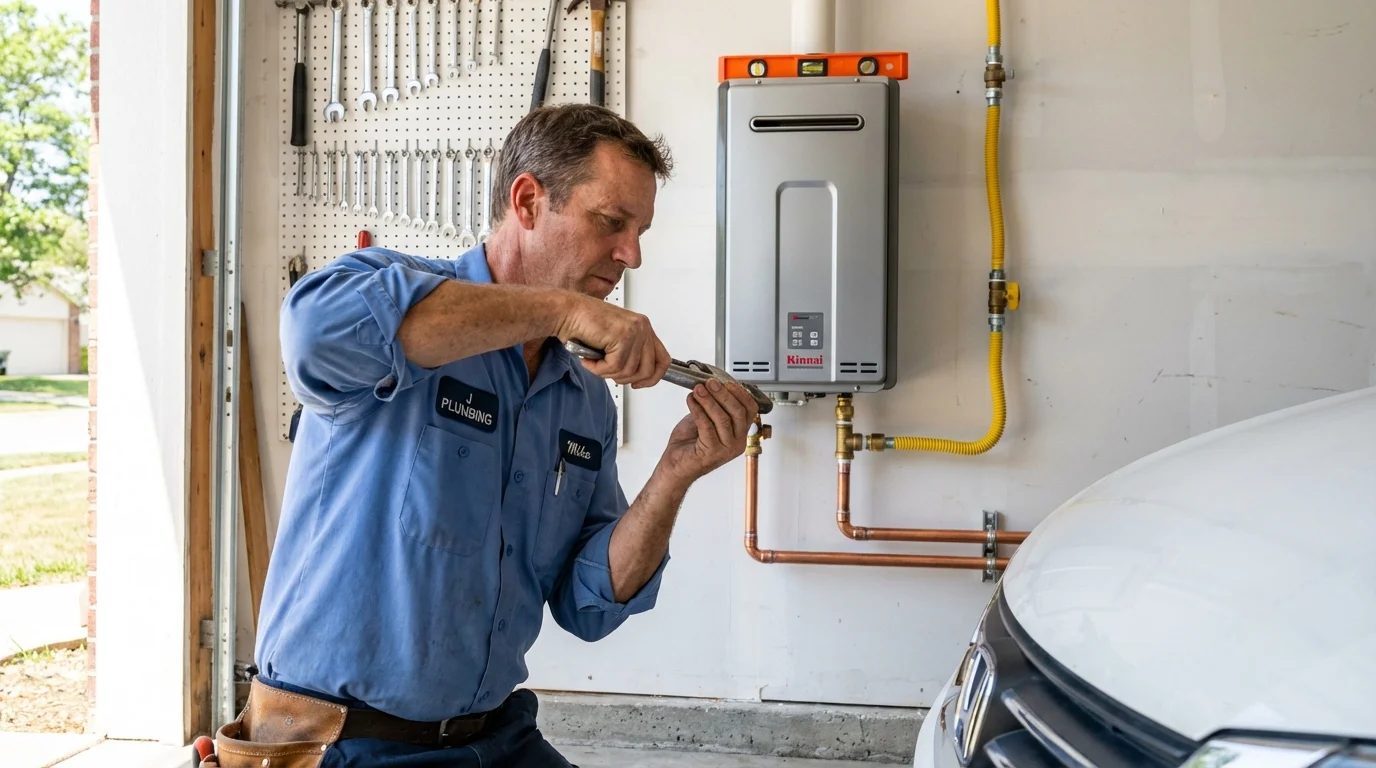 Tankless water heater installation by a Johns Plumbing LLC plumber in Avenal